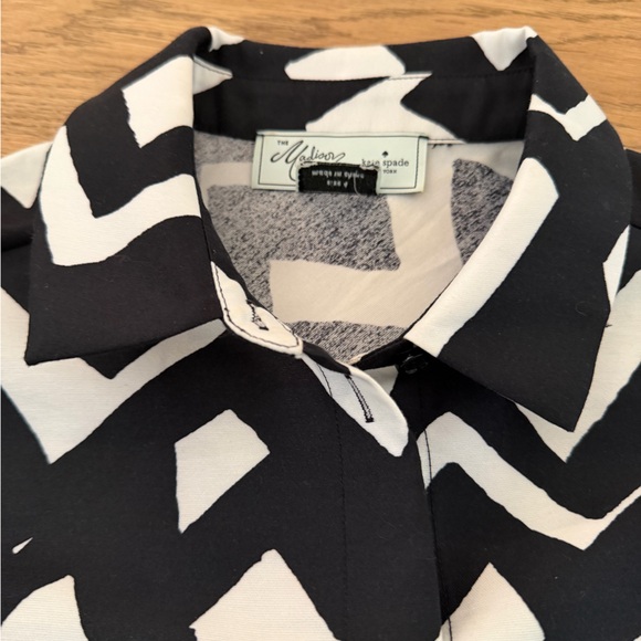 Kate Spade - Madison Ave Collection- Geo Chevron Collared Blouse sz 4 *RARE - Picture 3 of 6